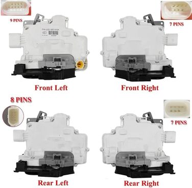 Приводи замка дверей автомобіля Привід дверного замка передній Задній Правий Лівий для VW Для Passat B6 3C Для Tiguan Для Q3 Для Q5 Для Q7 Для A4 Для Skoda Для Seat 2006-2014 Двигун центрального замка (колір Передній Передній Лівий