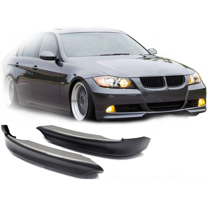 Передній спойлер FLY DESIGN 70209 підходить для BMW E90 (3 серія) Седан Touring LCI, переднє крило, закрилки для тюнінгу автомобіля, ABS пластик, незабарвлений