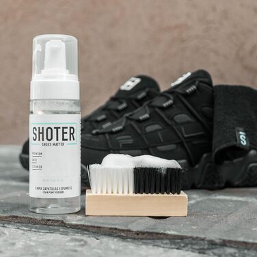 Піна SHOTER Easy Pack, засіб для чищення взуття не потребує води Преміальний набір піни для чищення взуття включає пінний очищувач Shoter, ганчірку з мікрофібри та щітку з щетини., без кольору, один розмір