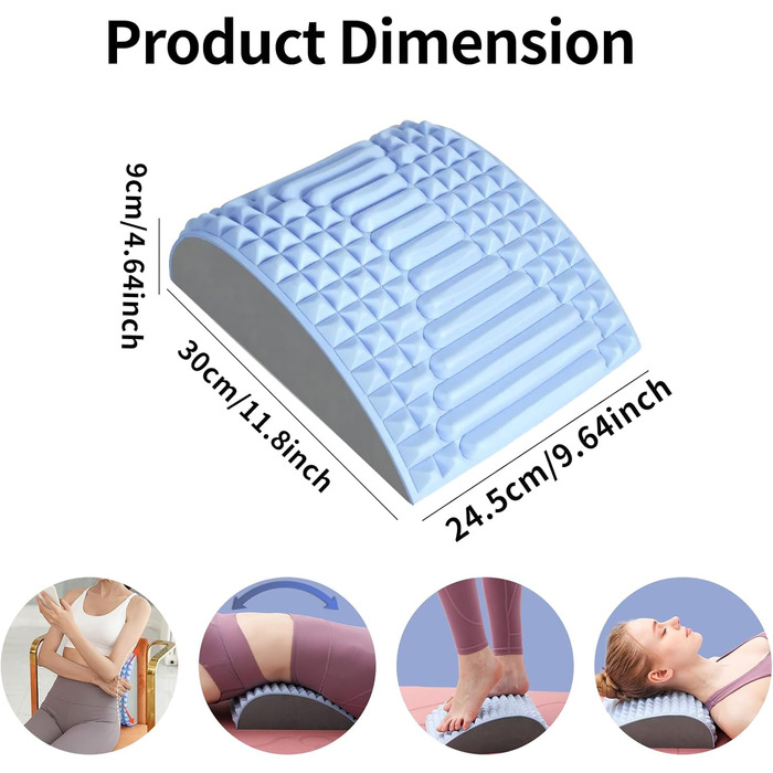 Розтяжка для шиї та спини, універсальний розтягувач для спини та шиї, розтяжка для спини Розтяжка для шиї 2 в 1 для полегшення болю, масаж талії Розслаблення йоги Розтяжка Мануальна подушка синя
