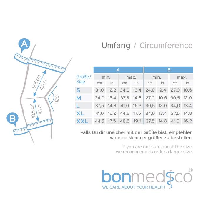 Ортопедичний бандаж для колінного суглоба bonmedico для жінок та чоловіків - Бандаж для коліна лівий/правий - Тренування з обтяженнями, Фітнес, Спорт, Повсякденний - Оздоровчі подарунки для чоловіків та жінок - 1 наколінник - сірий, XL XL сірий