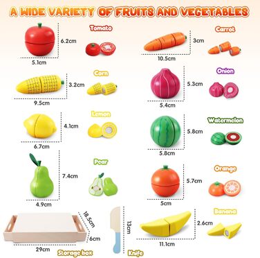 Дитяча кухня грати кухонні аксесуари дерево від 2 3 4 років, дитячі кухонні аксесуари овочі харчові іграшки, кухонні іграшки навчальні іграшки рольові ігри подарунок для хлопчика і дівчинки від 2 3 4 років