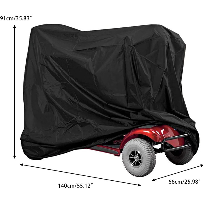 Чохли для скутера Mobility, 210D Oxford водонепроникний чохол для скутера, чохол для скутера для захисного чохла для інвалідного візка/Захист самоката від пилу, бруду, снігу, дощу-14066 91 см