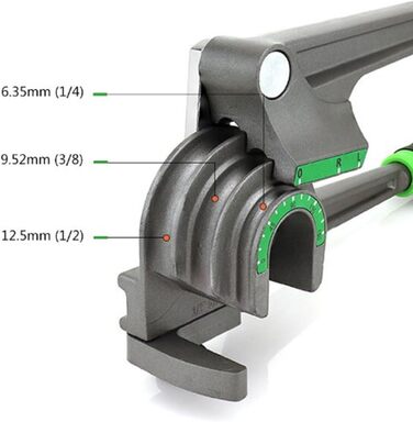 Трубогиб 3 в 1, мідний трубогиб на 180 градусів 1/4 3/8 1/2 дюйма, мідно-алюмінієвий трубогиб з зовнішнім діаметром для ремонту холодильних установок ОВіК