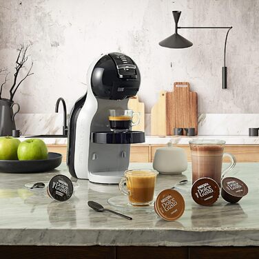 Капсульна кавоварка NESCAF De'Longhi EDG 155.BG Dolce Gusto Mini Me (для гарячих і холодних напоїв, тиск насоса 15 бар, резервуар для води 0,8 л) чорний / арктичний сірий