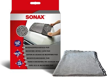 Серветка для сушіння з мікрофібри SONAX Plus (ука) великого формату, 04512000 White & MultiSponge (ука) особливо абсорбуюча універсальна для чищення автомобіля Номер АР 04280000