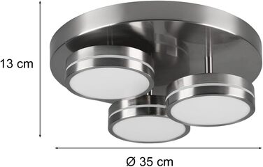 Світлодіодний торшер Trio Lights Franklin 426510208, металевий в т.ч. світлодіод 35 Вт, зміна кольору, диммер (нікель-матовий, стельовий світильник)