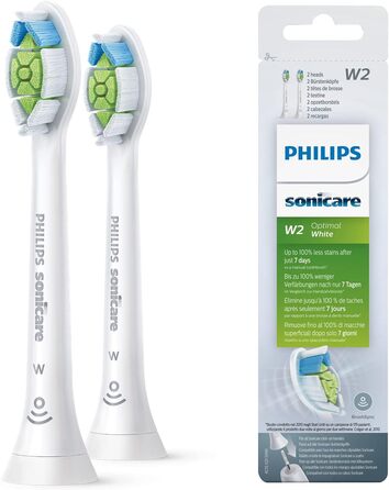 Оригінальні насадки для звукової зубної щітки Philips Sonicare W2 Optimal White - упаковка з 8 шт. , біла (модель HX6068/12) (2 шт. в упаковці)