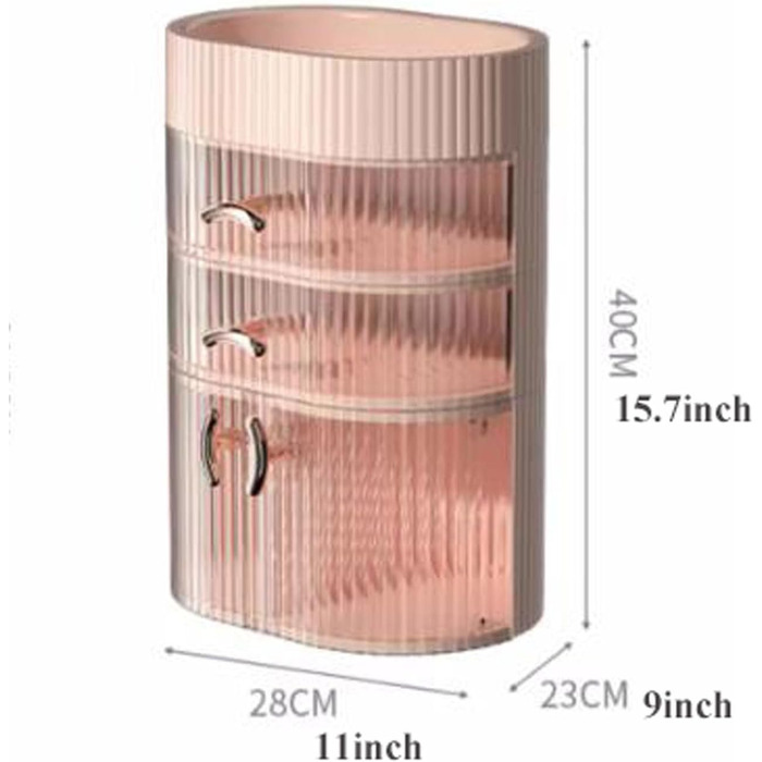 Коробка для макіяжу, органайзер для макіяжу, 4 яруси, органайзер для макіяжу, коробка для зберігання косметики, шафа з висувними ящиками та відкритим відсіком для зберігання, з полицею для ювелірних виробів, великої місткості, для Vanity-Ro Bianco
