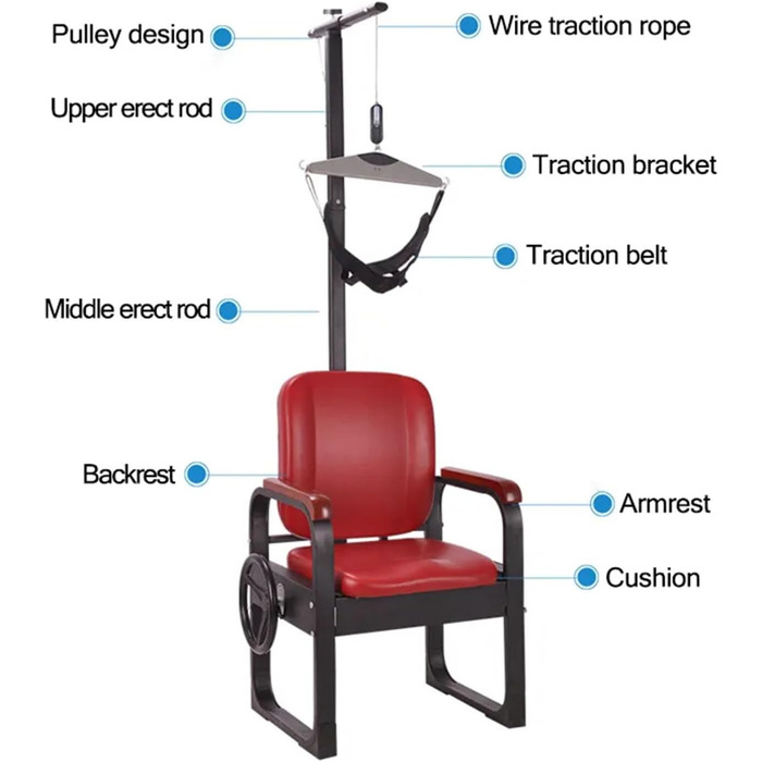 Трактор для шийного відділу хребта KJZQXYX, домашнє крісло для шиї, пристрій для медичної терапії, коригувальна рама для розтягування, розтяжка для тяги шиї для фізіотерапії