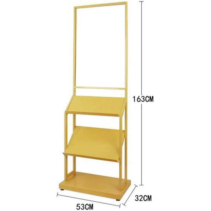 Біла 3-рівнева стійка для журналів з рамкою для плакатів, підлоговий тримач для брошур, підставка для презентацій, підставка для брошур з підставкою для підлоги Біла