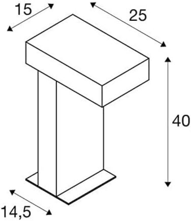 Світлодіодний всередині, сталевий, 8,6 Вт, вбудований, решітка, 19 x 19 x 40 см (вбудований світлодіод Bollard Light Pathlight 40 см), 233407 Rusty 40 Iron Rusted