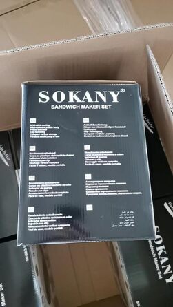 Багатофункціональний прилад SOKANY 8 в 1 800 Вт Бутербродниця, вафельниця, контактний гриль, форма для випічки з малюнком, буханець, пончик, гриль для стейків, тримач для ріжків морозива 8 тарілок з антипригарним покриттям, легке очищення