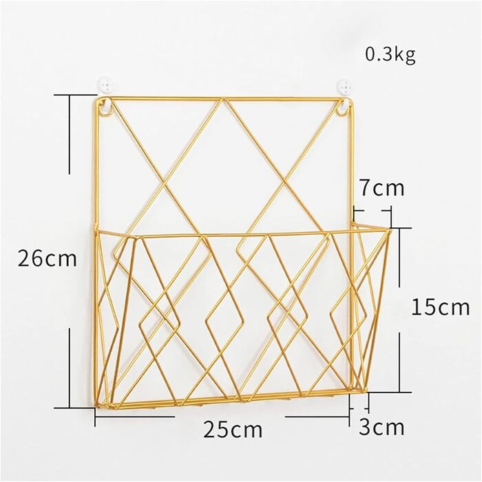 Настінний лоток A4, настінна кишеня для журналів, настінна стійка для журналів/газет для домашнього офісу, книг, газет, папок для файлів, настільна підставка для дисплея чорний (золото)