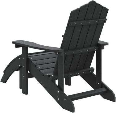 Садове крісло Adirondack з підставкою для ніг HDPE Anthracite