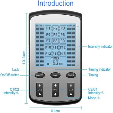 Пристрій для стимулятора м'язів SETSCZY Tens Unit для електротерапії Managemen Цей електронний імпульсний масажер має подвійний електрод