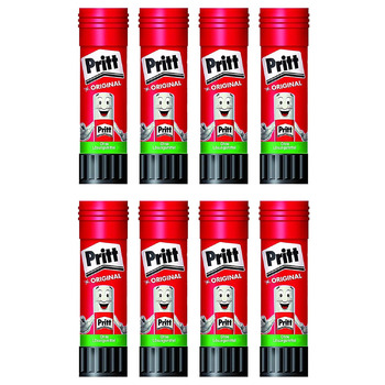 Клей-олівець Pritt, безпечний і зручний для дітей клей для мистецтва та рукоділля, міцний клей для шкільного та канцелярського приладдя (2 шт. 4 упаковки / 43 г)