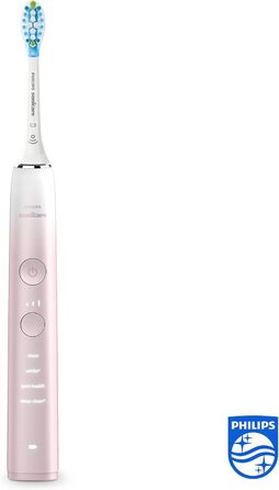 Електрична зубна щітка Philips Sonicare DiamondClean, серія 9000, спеціальне видання - звукова зубна щітка, засіб для чищення зубів, 4 шт. C3 Premium Plaque Defense насадки, рожева (модель HX9911/79)