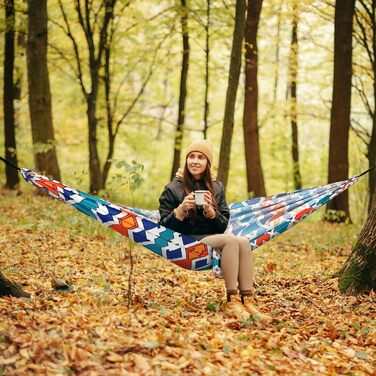 Туристичний кемпінг-гамак NATUREFUN 275 x 140 см преміум-класу максимальна вантажопідйомність до  300 кг дихаючий, швидковисихаючий з парашутного нейлону з 2 карабінами