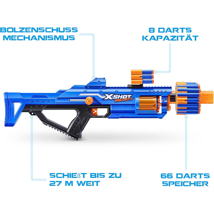 Пінопластові дротики X-Shot Insanity різнокольорові