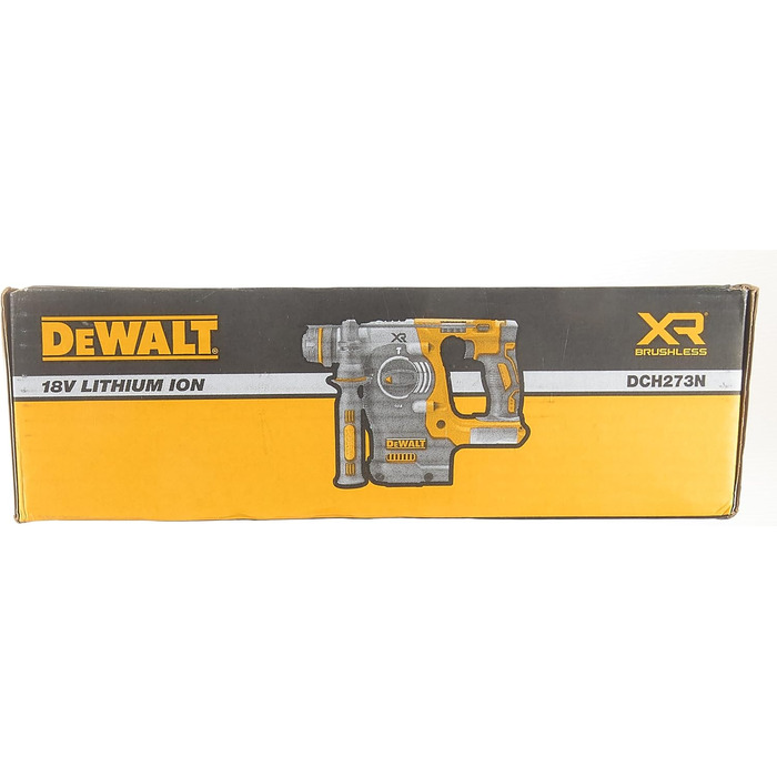 Акумуляторний комбінований перфоратор Dewalt 18В SDS-plus 24 мм DCH273N (безщітковий двигун, енергія удару 2,1 джоуля, низька вібрація, електричне зчеплення, регулювання швидкості обертання та удару, поставляється без акумулятора та зарядного пристрою) од