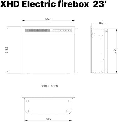 Електрична камінна топка Dimplex 211002 XHD28 Firebox 28 LED Lights - Запатентований ефект полум'я Optiflame - Пульт дистанційного керування в комплекті, чорний (23')