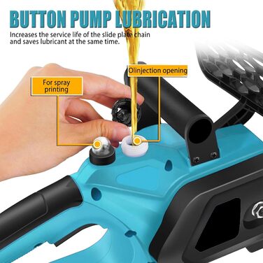 Безщіткова бензопила, сумісна з Makita DUC307ZX2, 12-дюймова акумуляторна бензопила з автоматичним мастилом, одноручна бензопила для обрізки ножиці сучкорізи різання деревини, без акумулятора