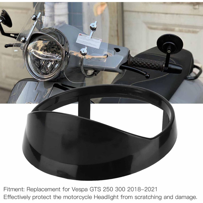 Заміна кришки фари для мотоцикла Aramox Blocking Edge Кришка фари для Vespa GTS 250 300 2018-2021(B (чорний))