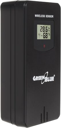 Бездротова метеостанція GreenBlue GB526 з зовнішнім датчиком Прогноз погоди з роздільним відображенням фаз Місяця Оновлення DCF Календарний будильник