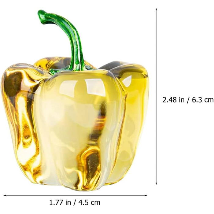 Колекційна скляна статуя перець чилі декор Щасливий шарм фігурка чилі для столу Скляне мистецтво Різдвяне прес-пап'є Паприка зі скла Офісний кришталевий скляний стіл Торт жовтий