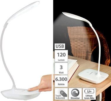 Лампа PEARL Gooseneck набір з 2 настільних ламп Gooseneck, 3 Вт COB LED і акумуляторна батарея, USB (USB-світло, бездротова світлодіодна настільна лампа, батарея настільної лампи)