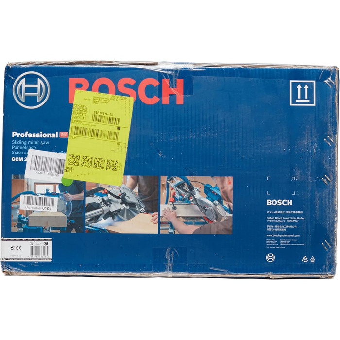 Професійна торцювальна пила Bosch GCM 305-254 D (прорізи до 90 x 305 мм, у комплекті 1 пиляльне полотно, 2 тримачі для заготовки, мішок для пилу, струбцина)