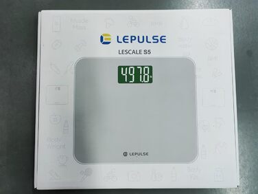 Цифрові ваги для ванної кімнати Lepulse S5 250 кг з вагою та ІМТ, розумні ваги для тіла з синхронізацією додатків через Bluetooth, ваги для людей з надширокою платформою срібла