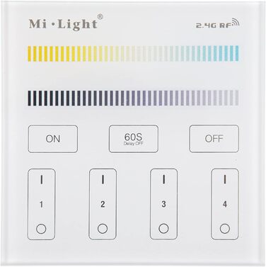 Контролер Miboxer Milight 2.4G 230V 4-зонний настінний контролер TOUCH T2 CCT/TunableWhite для світлодіодної продукції