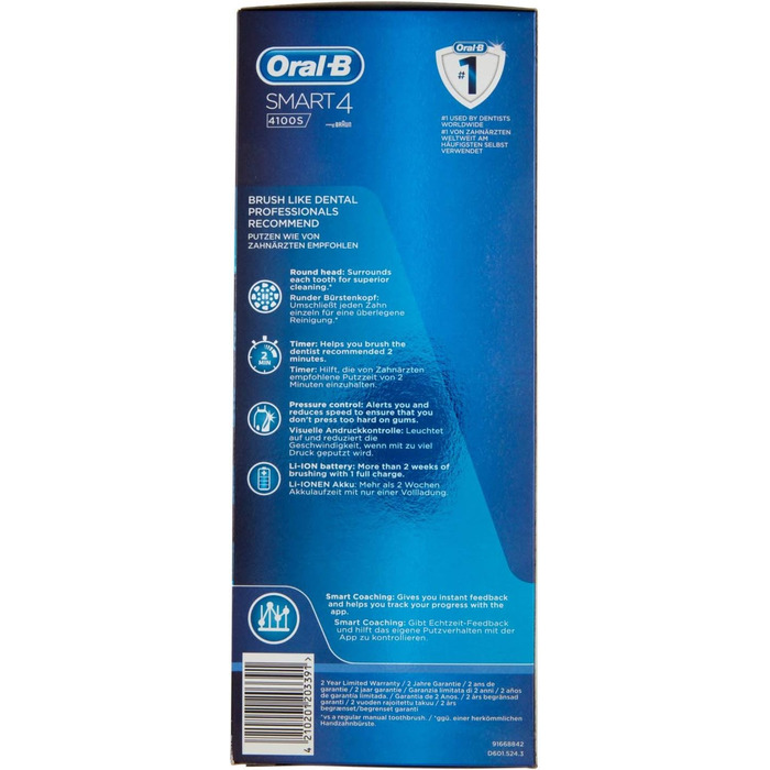 Електрична зубна щітка Oral-B Power Smart 4 4100S біла, 450 г