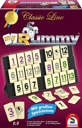 Класична лінія MyRummy, Гра з укладання плитки з великими ігровими фігурами Одинарна, 49282 -