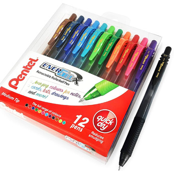 Гелева ручка Pentel Energel X BL107, висувна кулькова ручка, 0,7 мм, 12 шт. в кольорі