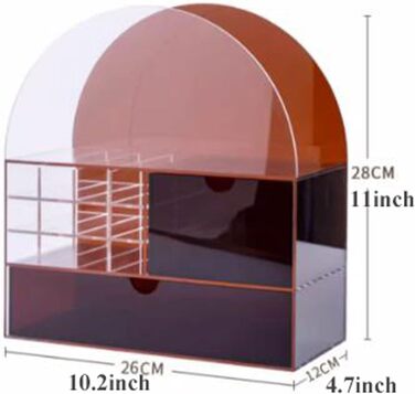 Органайзер для зберігання макіяжу Органайзер для догляду за шкірою, Органайзер для макіяжу з висувними ящиками, Настільний органайзер для косметики, Косметичний пензлик з тримачем для губної помади, Пензлик, Lijatt