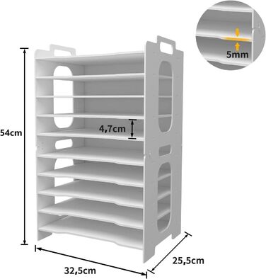 Лоток для документів PUNCIA A4 Лоток для листів 7 відсіків для зберігання Настільний органайзер для файлів з ПВХ Лоток для паперу Зберігання файлів Система зберігання документів Тримач документів для офісу Навчання Шкільний офіс (10 рівнів)