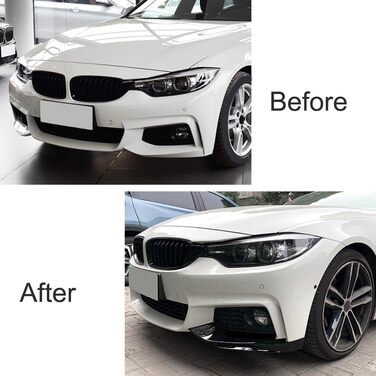 Для BMW 4 Series F32 F33 F36 M Sport 2014-2020 2 x Глянцева чорна губа переднього бампера