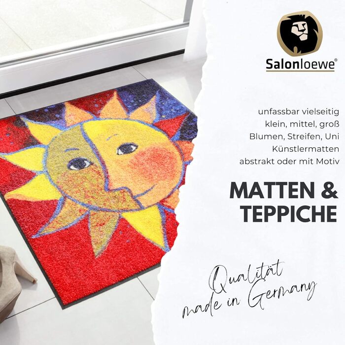 Килимок для підлоги Salonloewe Rosina Wachtmeister Sole 85x85 см коти кольоровий килимок для вітальні квадратний килимок для входу 85 х 85 см, що миється