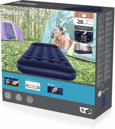 Надувне ліжко Bestway Blue Horizon Step з внутрішнім ножним насосом Single XL/Lo 188 x 99 x 28 см