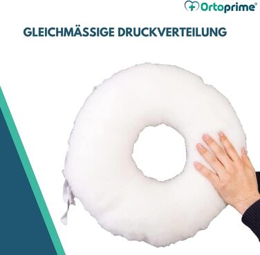 Подушка для сидіння OrtoPrime Coccyx проти пролежнів - Профілактика та лікування пролежнів - Ортопедична рельєфна подушка для інвалідного візка, офісу, автомобіля та дому - Кругле постуральне кільце сидіння