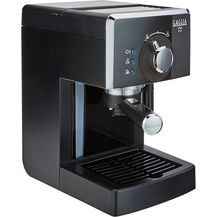 Ручна еспресо-машина Gaggia RI8433/11 Viva Style, для меленої кави та стручків, 15 бар, 1 л, 1025 Вт, кавоварка Black Style