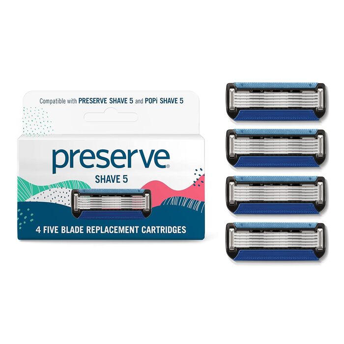 Змінних лез для Preserve Shave 5 бритв, 1 упаковка по 4 леза (сумісна лише з Preserve Shave 5), 5