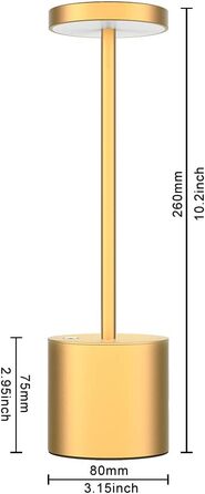 Набір акумуляторних настільних ламп MQLOON з 2 шт. , світлодіодна настільна лампа батарея, металеве золото, підходить для ресторанів, для зовнішнього та внутрішнього використання