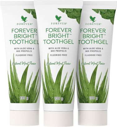 Зубна паста Forever Living Products Forever Bright (3 шт. и), 130 г, освіжаючий смак м'яти, зміцнює ясна, сертифікований dermatest, не містить глютену