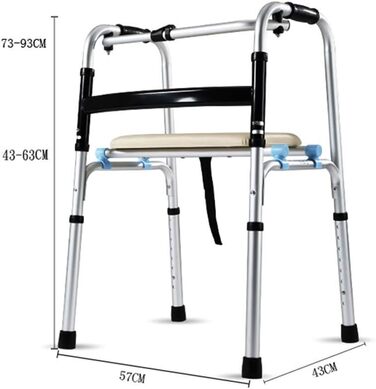 Прогулянкова рама для літніх людей, розбірна, легка алюмінієва, регулюється по висоті, роллер для літніх людей, допомога в пересуванні з сидінням, роллатор, міцний допоміжний засіб для пересування, невеликий подарунок