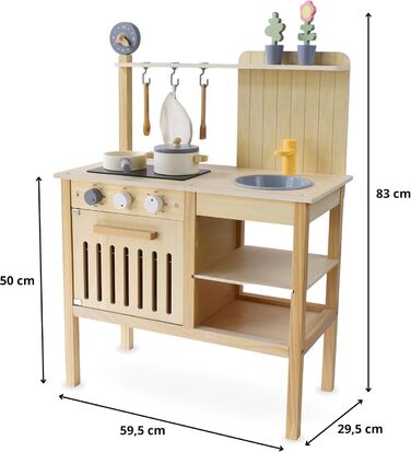 Дерев'яна кухня amabrum для дітей 3, іграшкова садова кухня в стилі бохо з аксесуарами, дитяча кухня для дому та саду