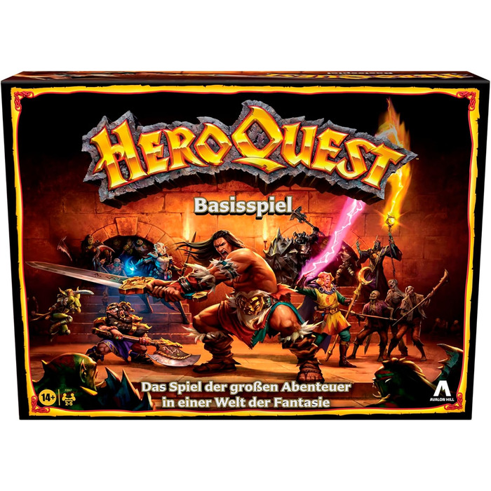 Базова гра Avalon Hill HeroQuest, пригодницька гра в стилі фентезі з мініатюрами, від 14 років, для 2 - 5 гравців Одна базова гра